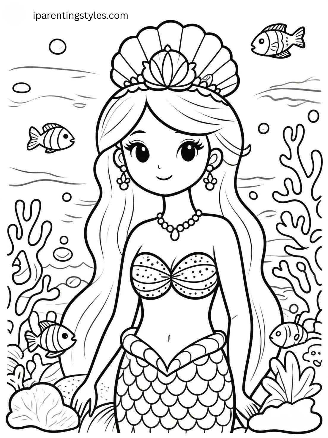 🧜🏻‍♀️ Dive into Creativity: Free Mermaid Coloring Sheets for Kids 🖍️