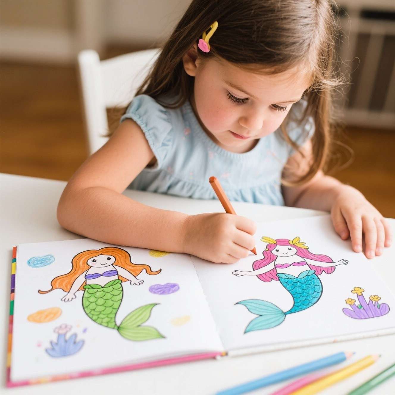 🧜🏻‍♀️ Dive into Creativity: Free Mermaid Coloring Sheets for Kids 🖍️
