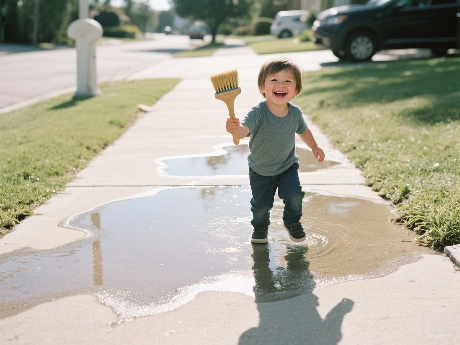Water Painting on Pavement