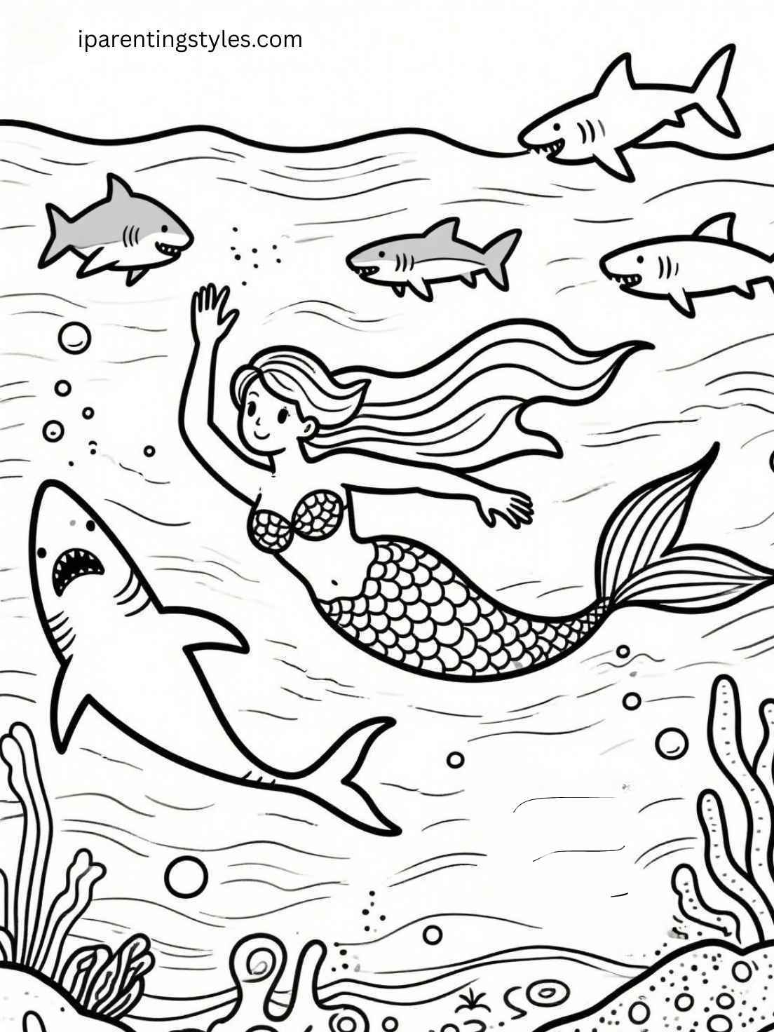 🧜🏻‍♀️ Dive into Creativity: Free Mermaid Coloring Sheets for Kids 🖍️