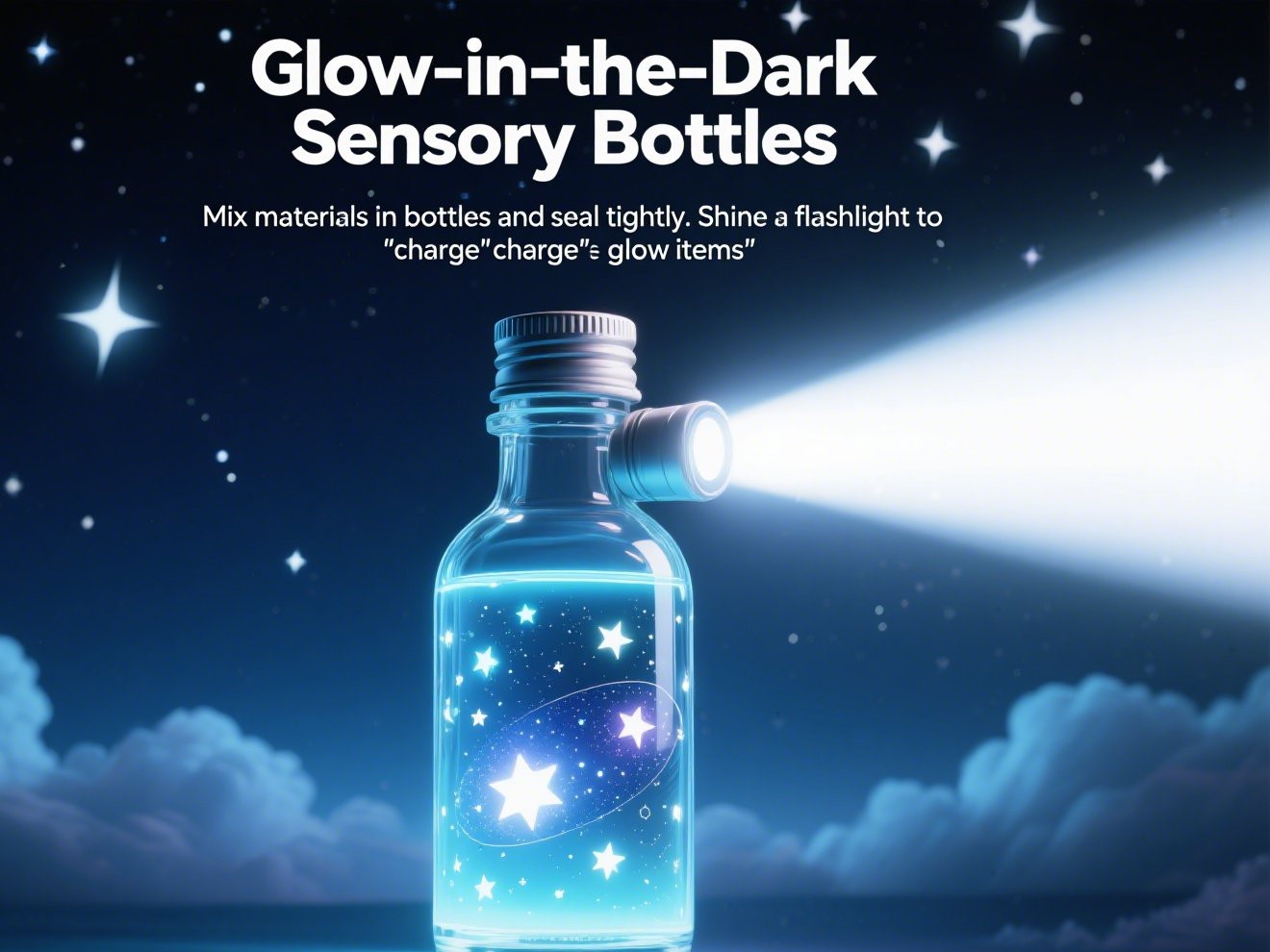14. Glow-in-the-Dark Sensory Bottles