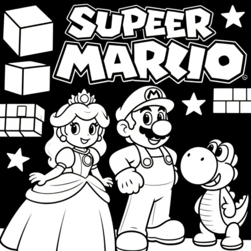 🎮🍄 10 Free Printable Mario Coloring Sheets for Super Fun Adventures! 🎨⭐