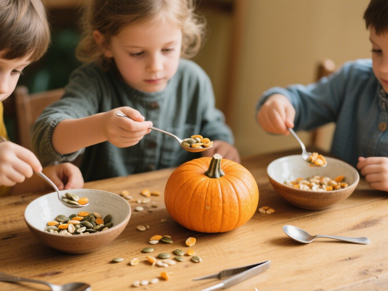 10. Pumpkin Scooping and Seed Sorting