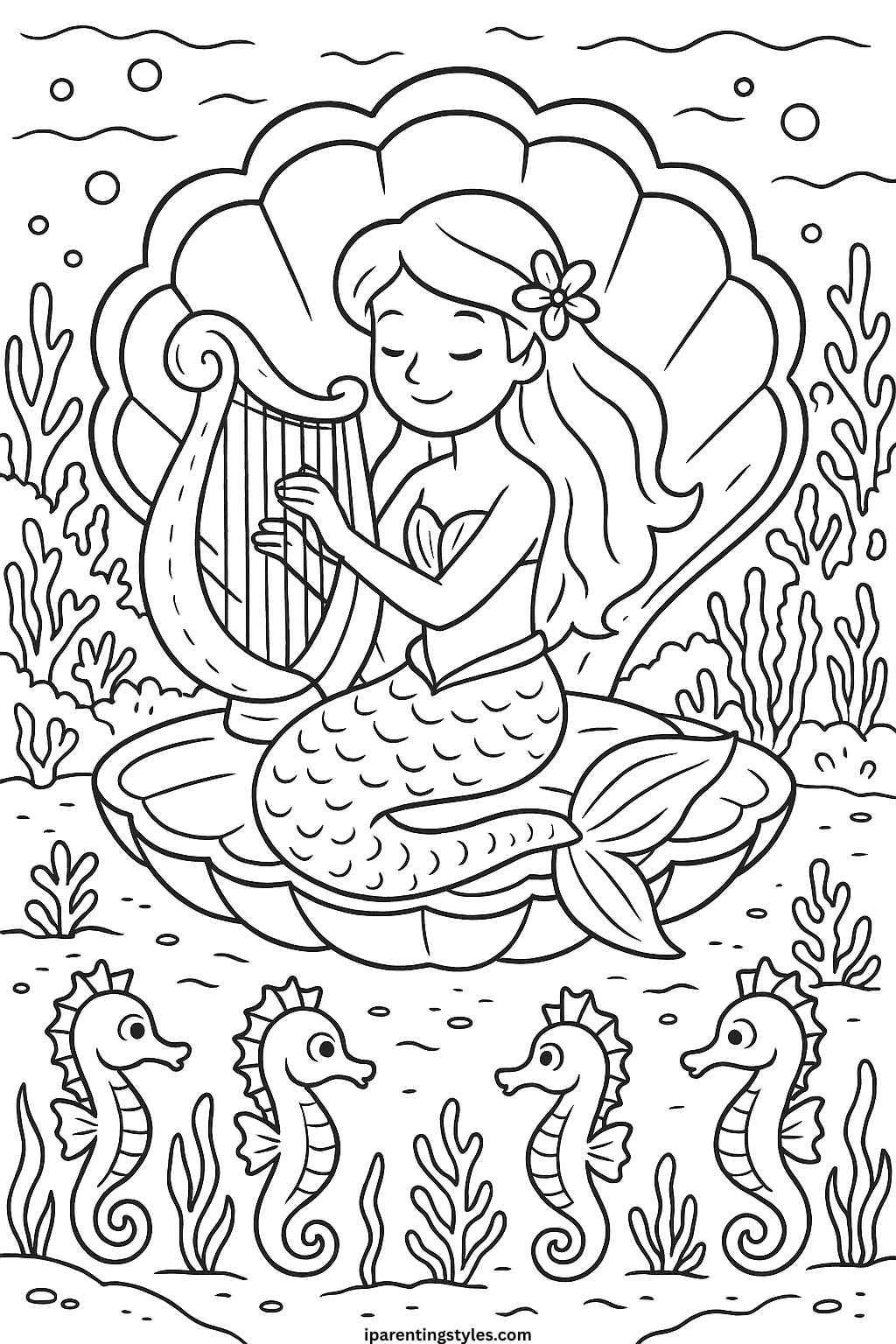 🧜‍♀️ Magical Undersea Adventures: Printable Mermaid Coloring Sheet Collection "Sheet 1"
