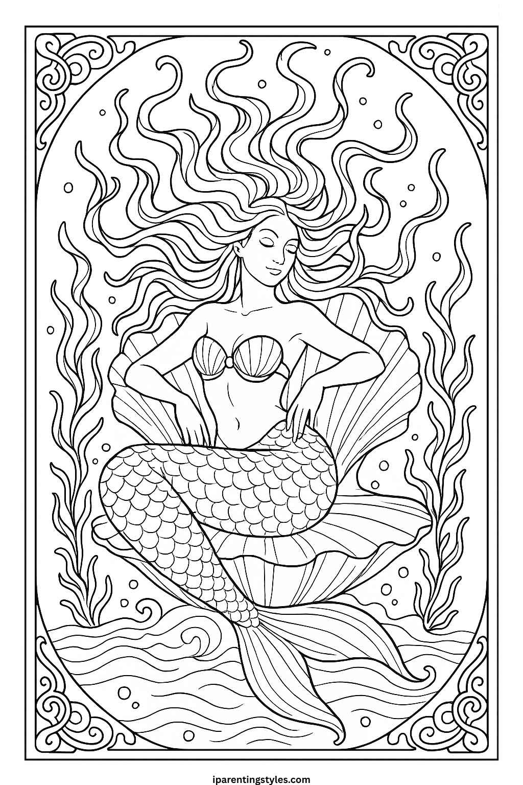 🧜‍♀️ Enchanting Seas Printable Mermaid Coloring Sheet Collection "Sheet 1"