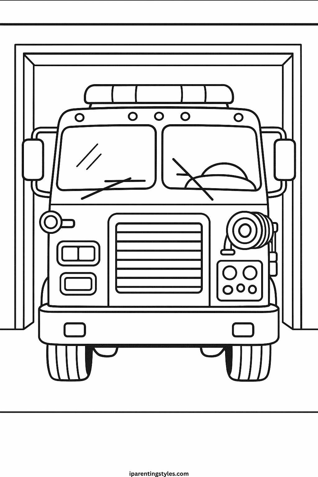 🚒 Ultimate Fire Truck Coloring Sheet Collection: Rescue Rigs Ready for Color "Sheet 1"