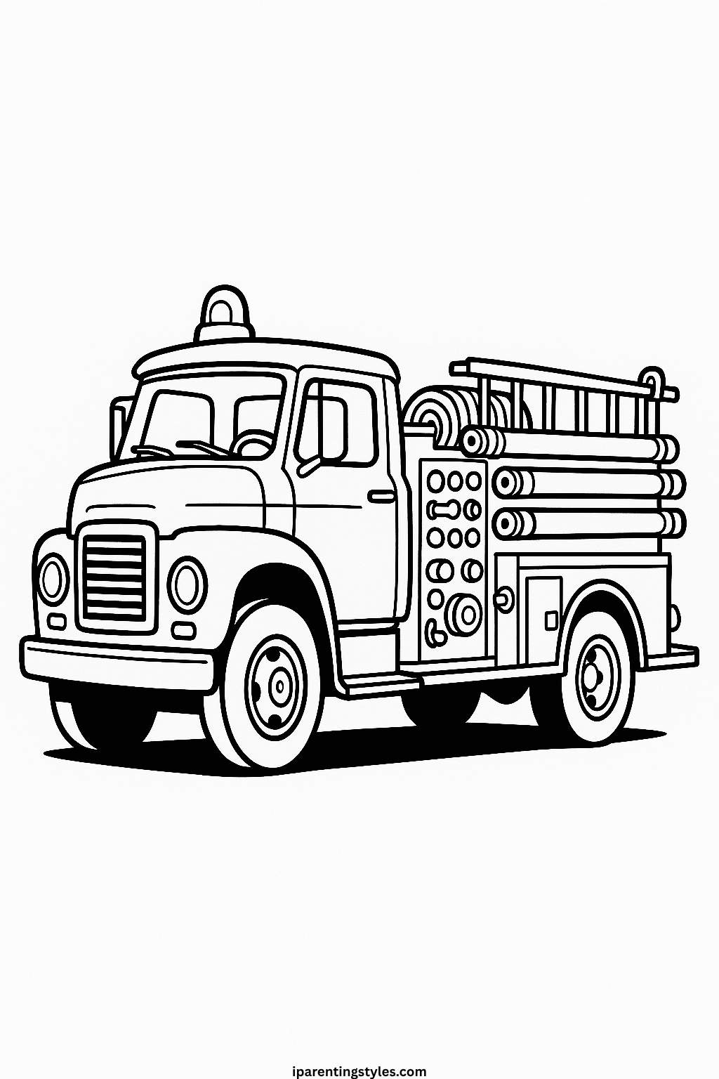 🚒 Heroic Adventures Await: Ultimate Fire Truck Coloring Sheet Collection "Sheet 1"