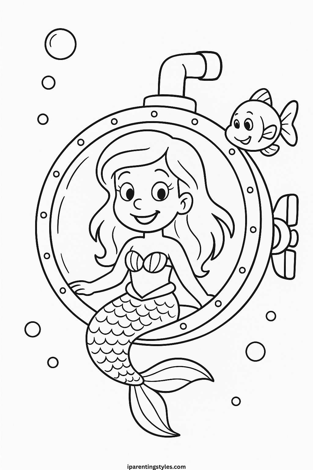 🧜 Magical Seas: Printable Mermaid Coloring Sheet Collection "Page 1"