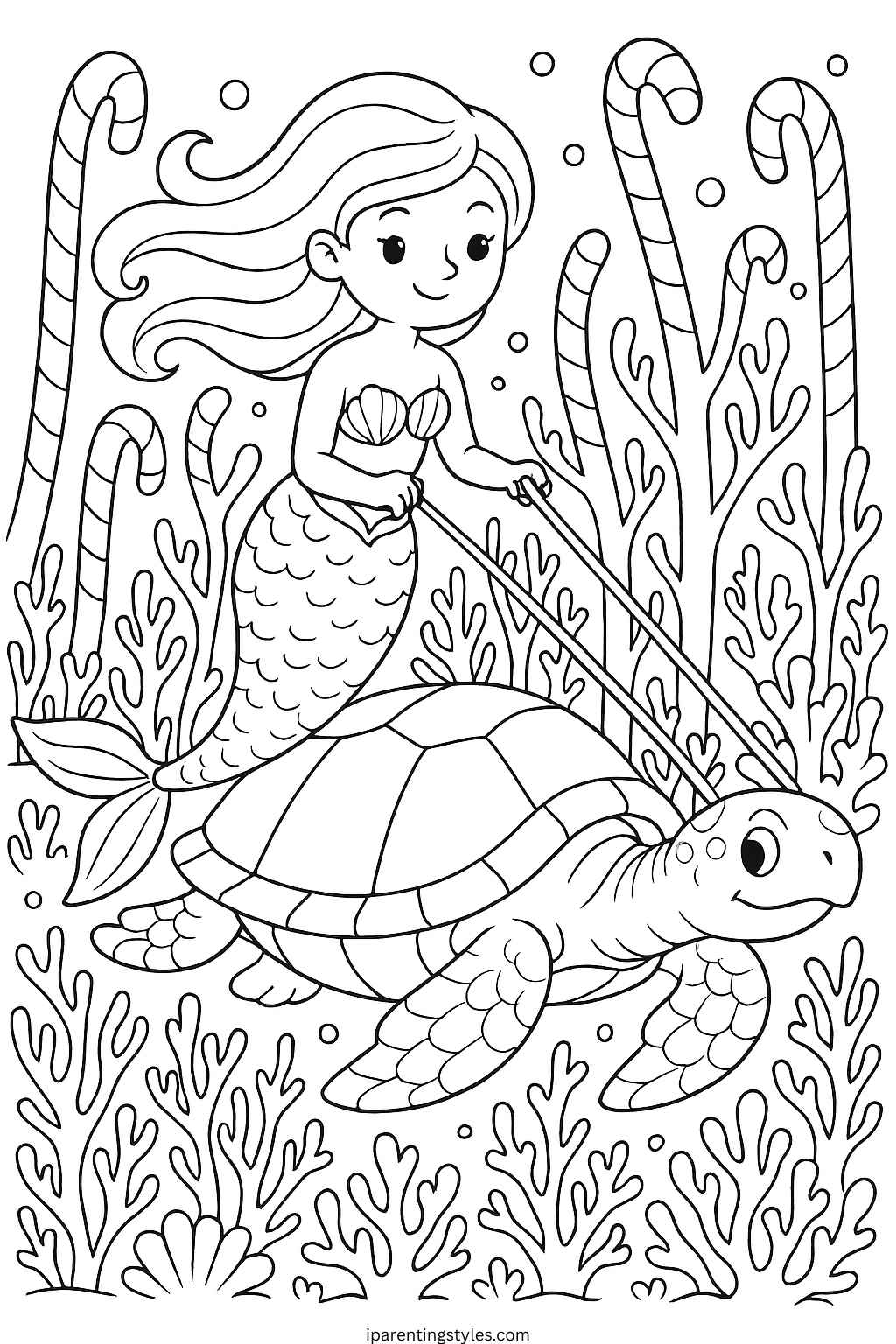 🧜‍♀️ Magical Fun Awaits with These Free Mermaid Coloring Sheets for Kids "Page 1"