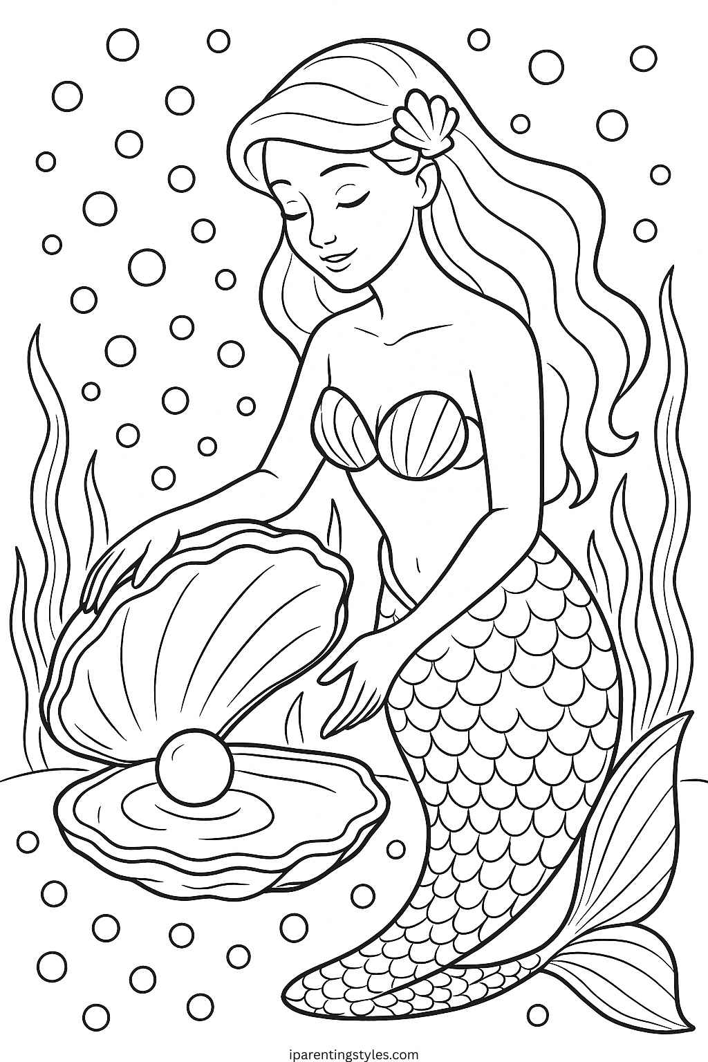 Dive Into Imagination: Free Mermaid Coloring Sheet Extravaganza for All Ages "Page 1"