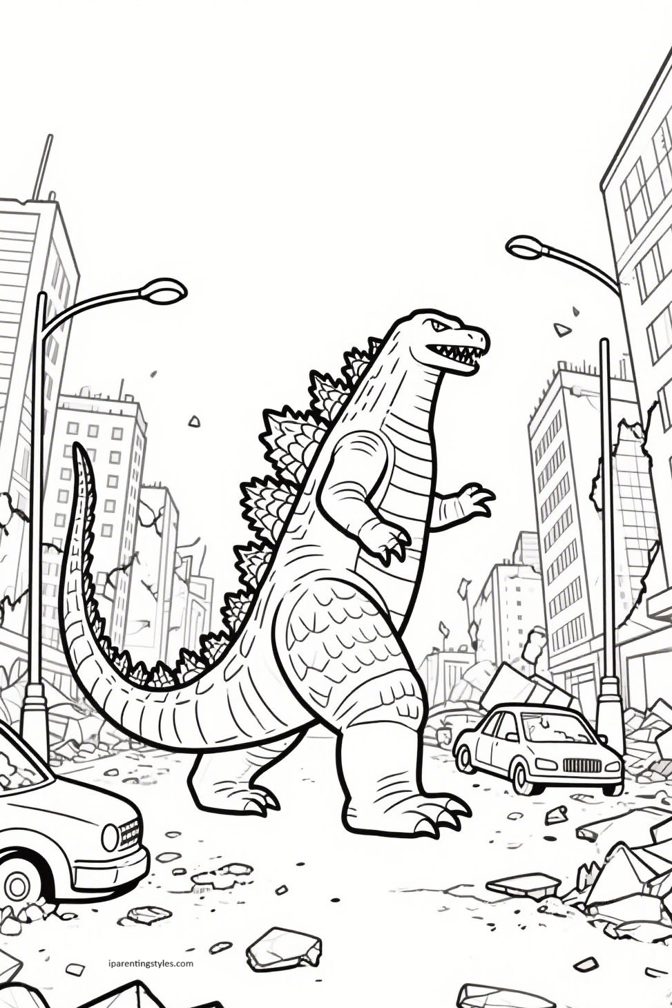 10 Epic Godzilla Coloring Sheets — Bold Outlines, Ready for Your Colors!