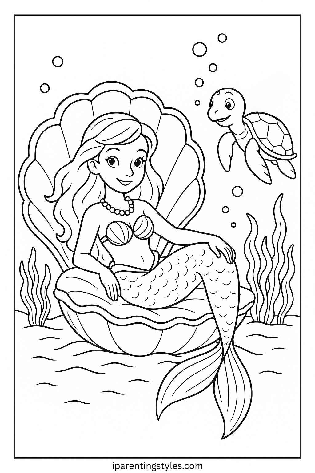 🧜‍♀️ Mermaid Magic: Free Mermaid Coloring Sheets for Kids "Page 1"