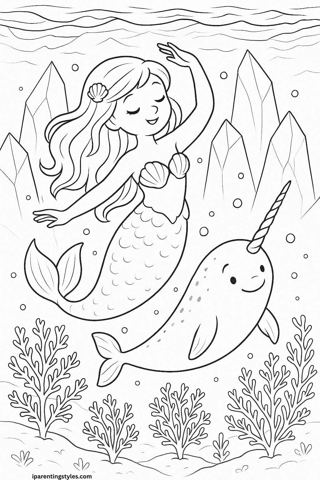 🧜‍♀️ Magical Marine Dreams: Printable Mermaid Coloring Sheet Collection "Sheet 10"