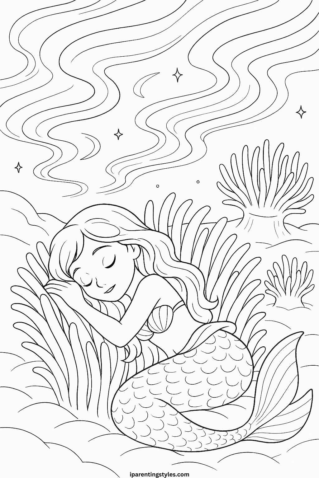Enchanted Seas: Printable Mermaid Coloring Sheet Collection for Creative Kids 🧜‍♀️ "Sheet 10"