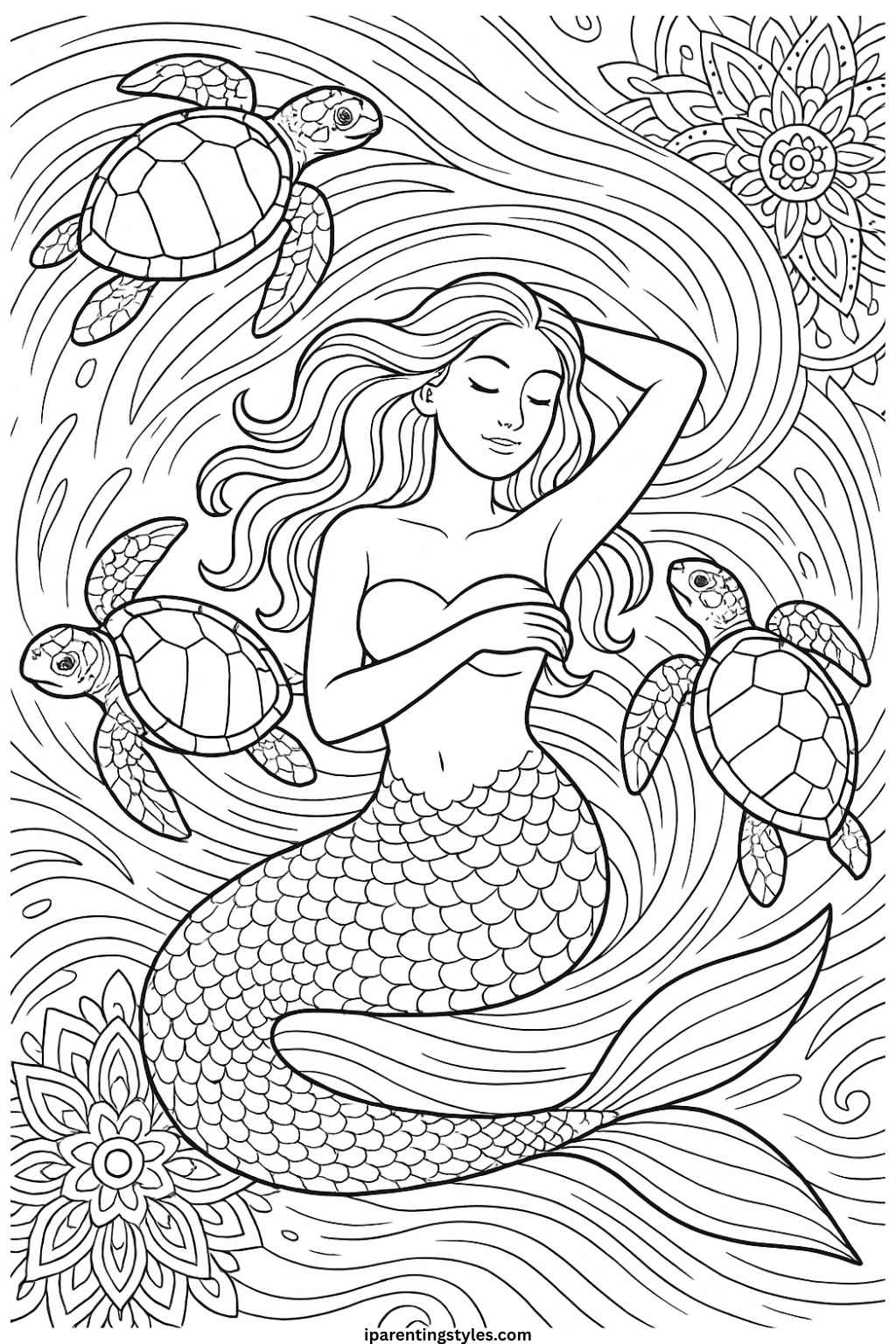 🧜‍♀️ Magical Undersea Adventures: Printable Mermaid Coloring Sheet Collection "Sheet 10"