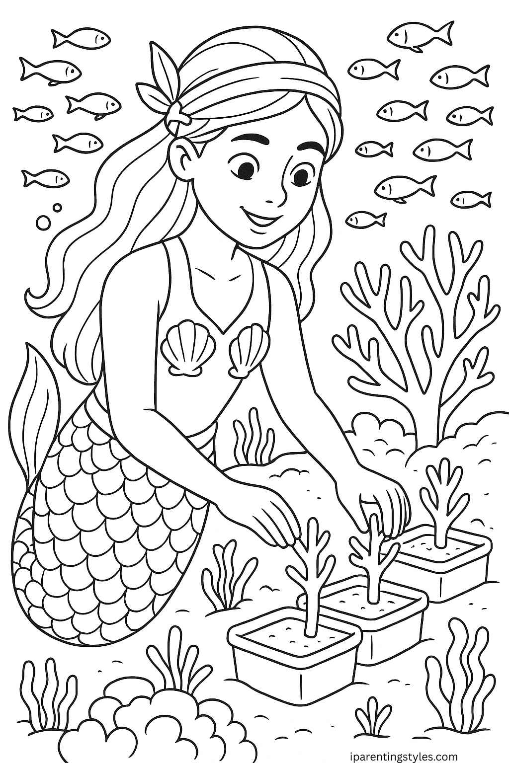 Mermaid Coloring Sheets: Dive Into Creative Fun for Kids "Page 10"