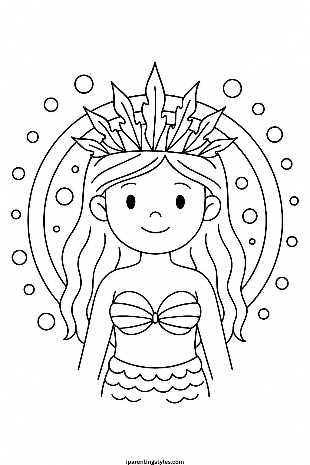 🧜 Magical Seas: Printable Mermaid Coloring Sheet Collection "Page 10"