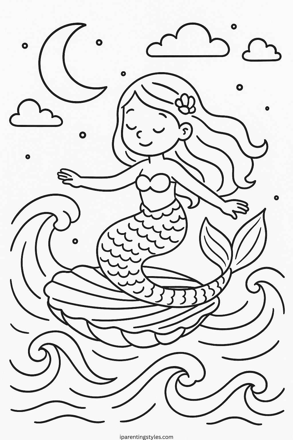 🧜‍♀️ Magical Fun Awaits with These Free Mermaid Coloring Sheets for Kids "Page 10"