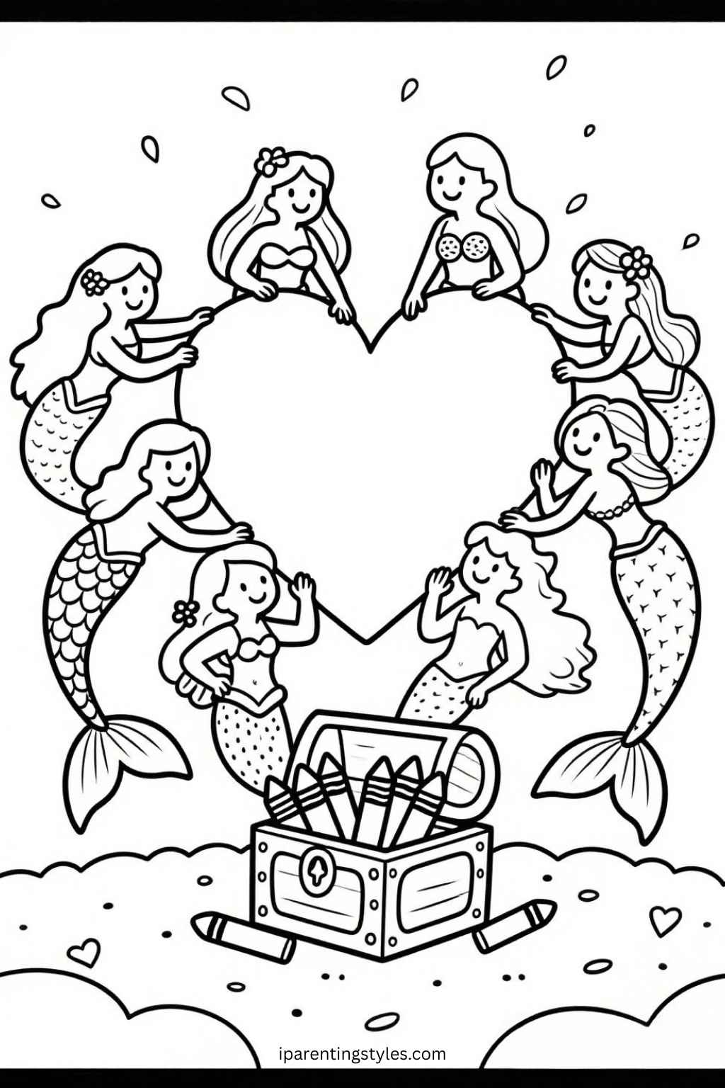 🧜‍♀️ Splash of Imagination: Free Mermaid Coloring Sheets for Little Artists "Page 10"