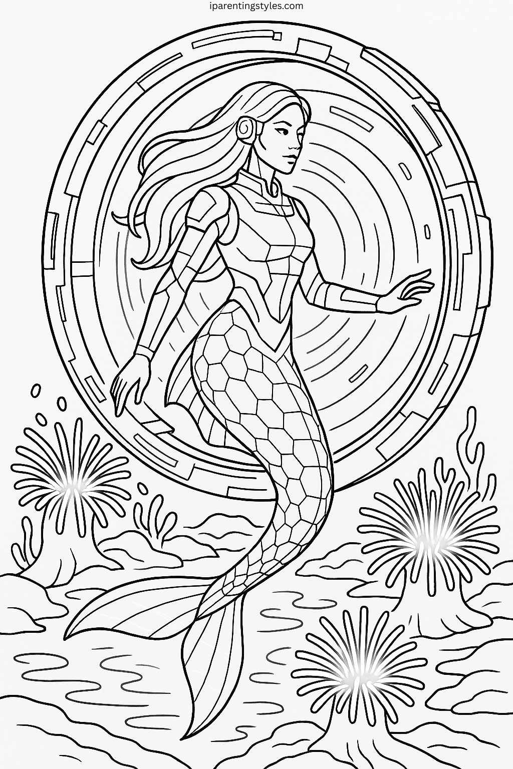 Dive Into Imagination: Free Mermaid Coloring Sheet Extravaganza for All Ages "Page 10"