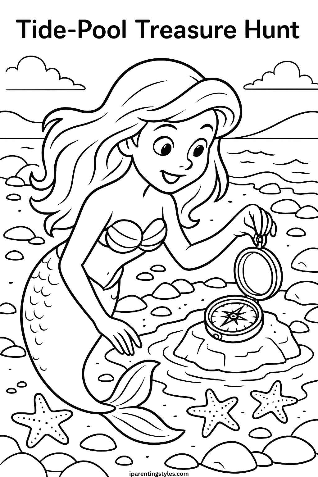 🧜‍♀️ Magical Undersea Adventures: Printable Mermaid Coloring Sheet Collection "Sheet 2"