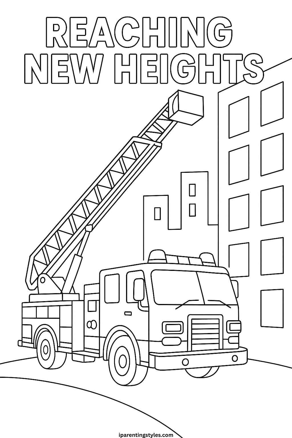 🚒 Heroic Adventures Await: Ultimate Fire Truck Coloring Sheet Collection "Sheet 2"