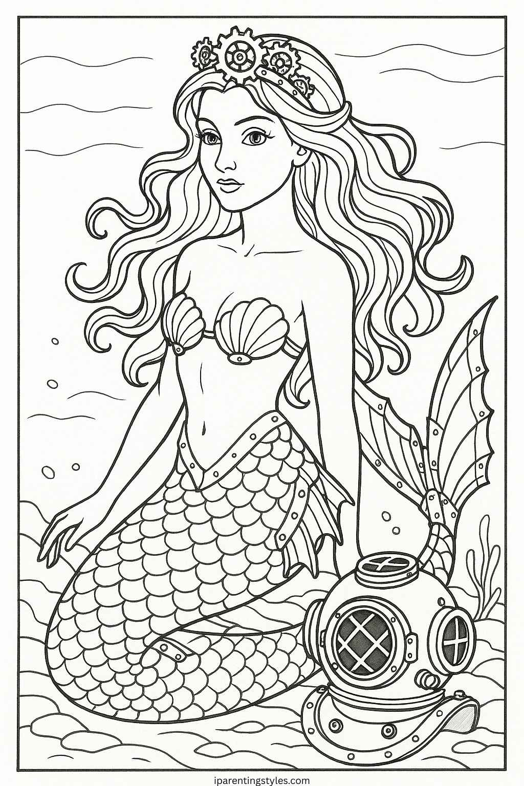 Dive Into Imagination: Free Mermaid Coloring Sheet Extravaganza for All Ages "Page 2"