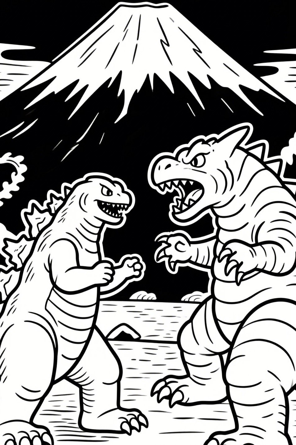 🎨 Unleash the King of Monsters — 10 Epic Godzilla Coloring Page Ideas