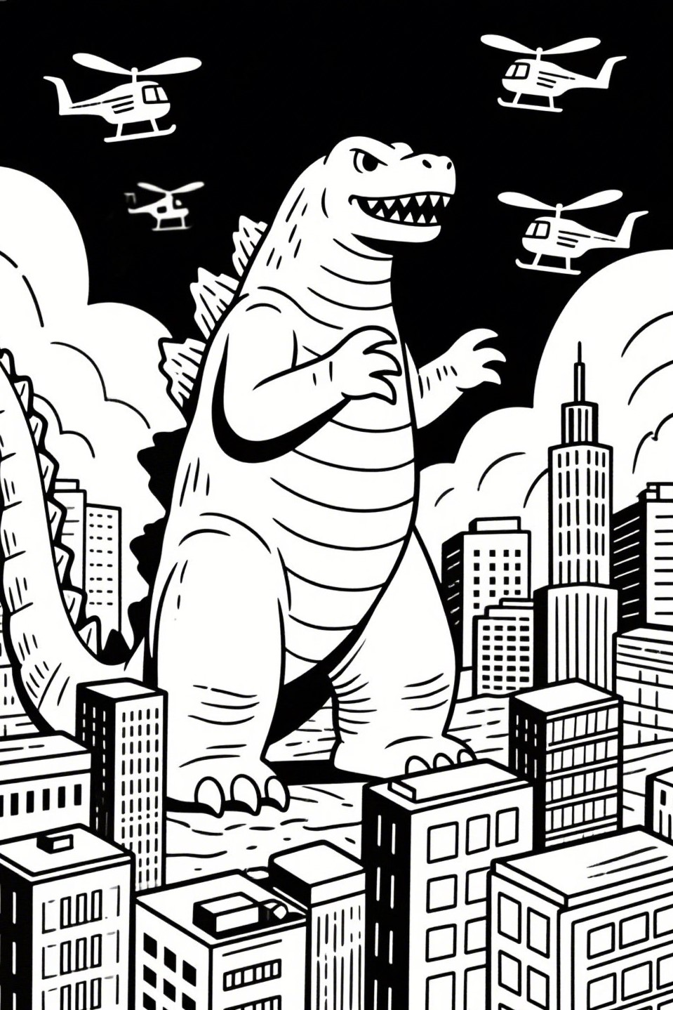 Roar into Creativity: 10 Godzilla Coloring Pages Kids Will Love