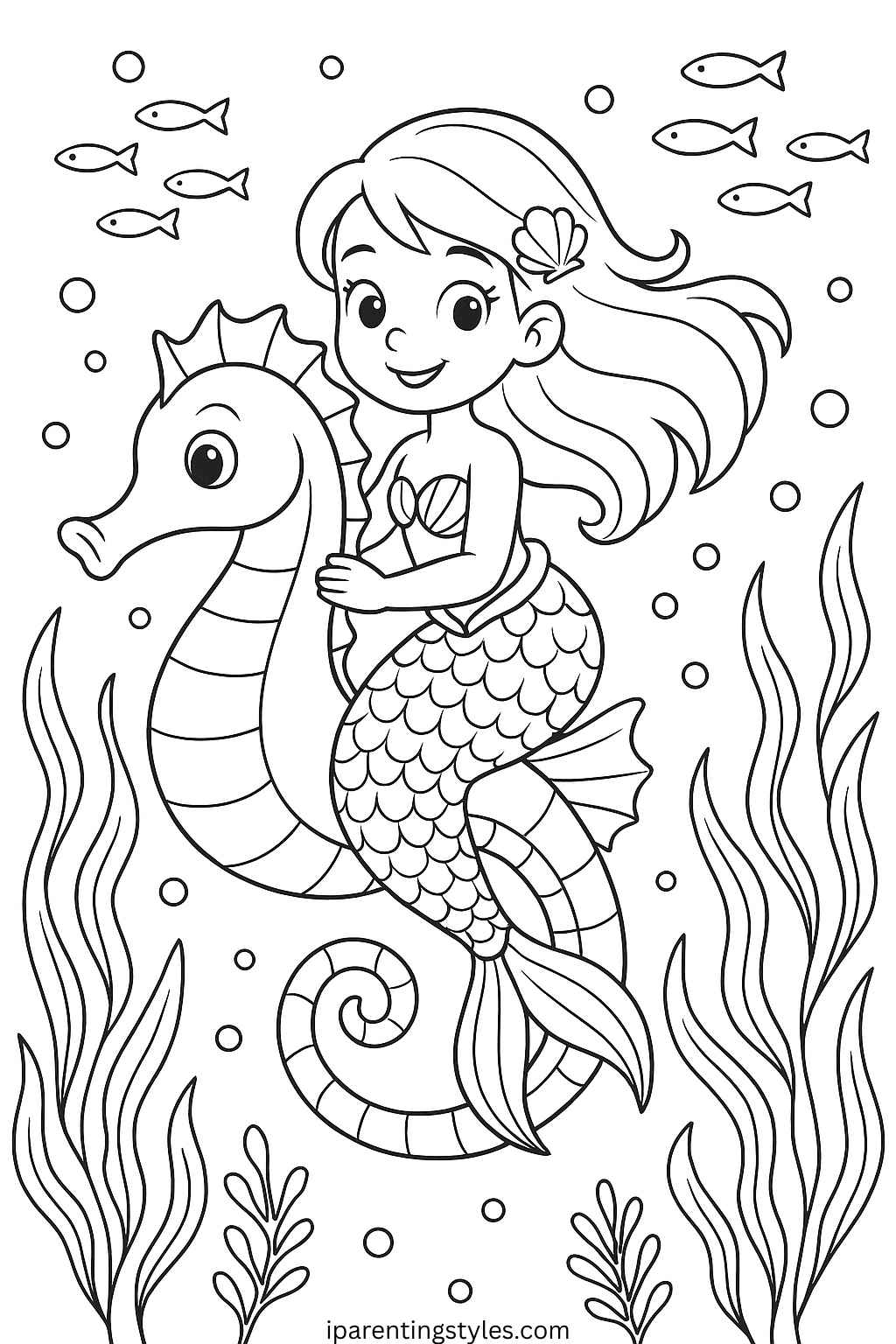 Dive into Joy with Free Mermaid Coloring Sheets for Kids 🧜‍♀️ "Page 3"