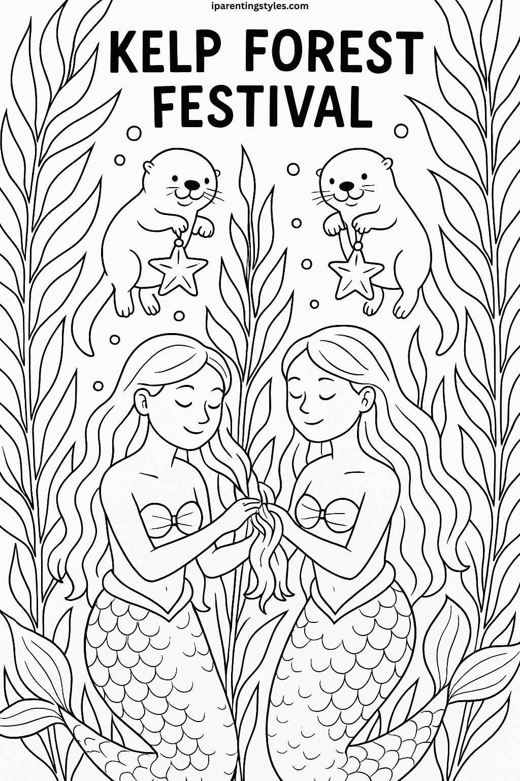 🧜‍♀️ Magical Marine Dreams: Printable Mermaid Coloring Sheet Collection "Sheet 3"