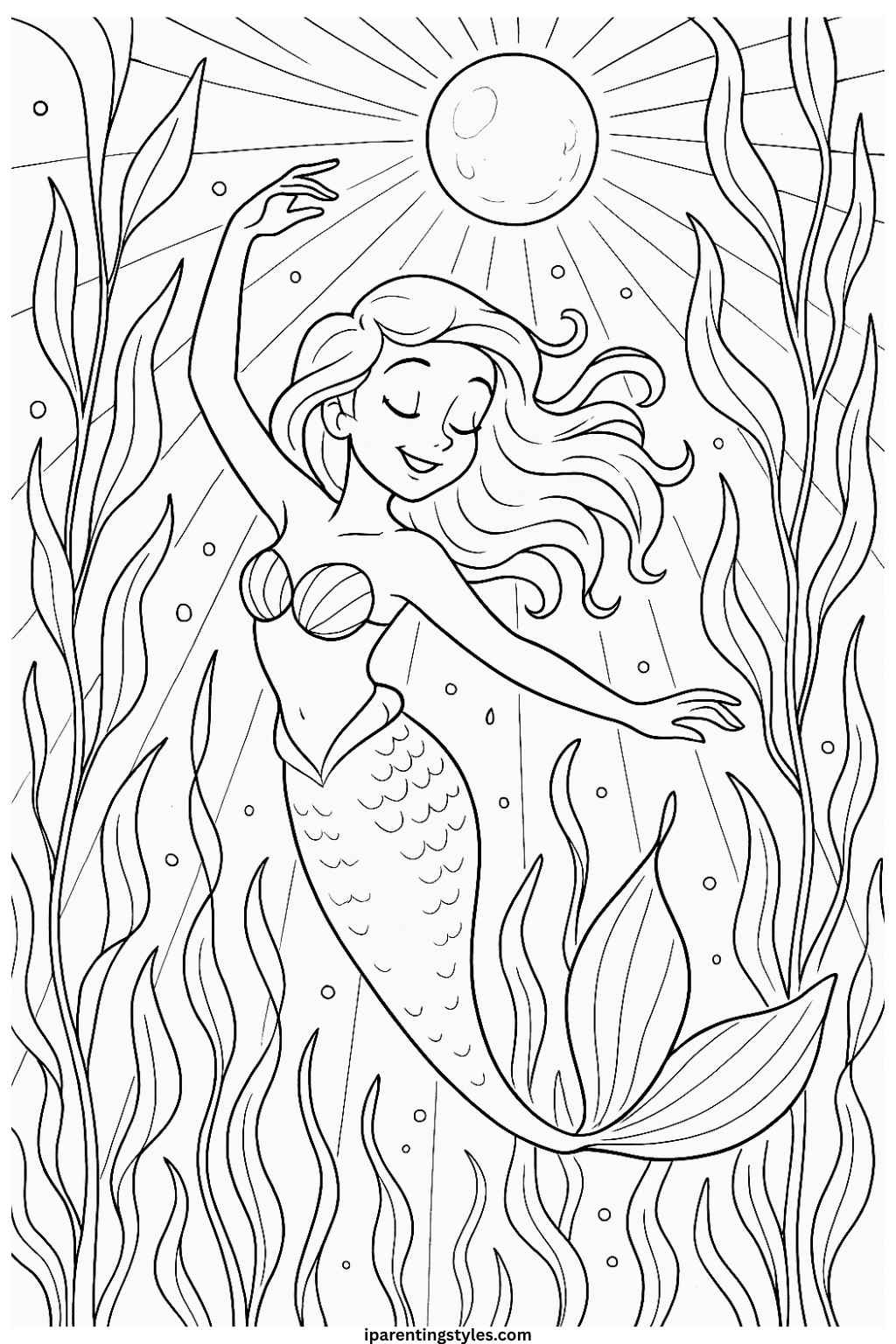 🧜‍♀️ Magical Undersea Adventures: Printable Mermaid Coloring Sheet Collection "Sheet 3"