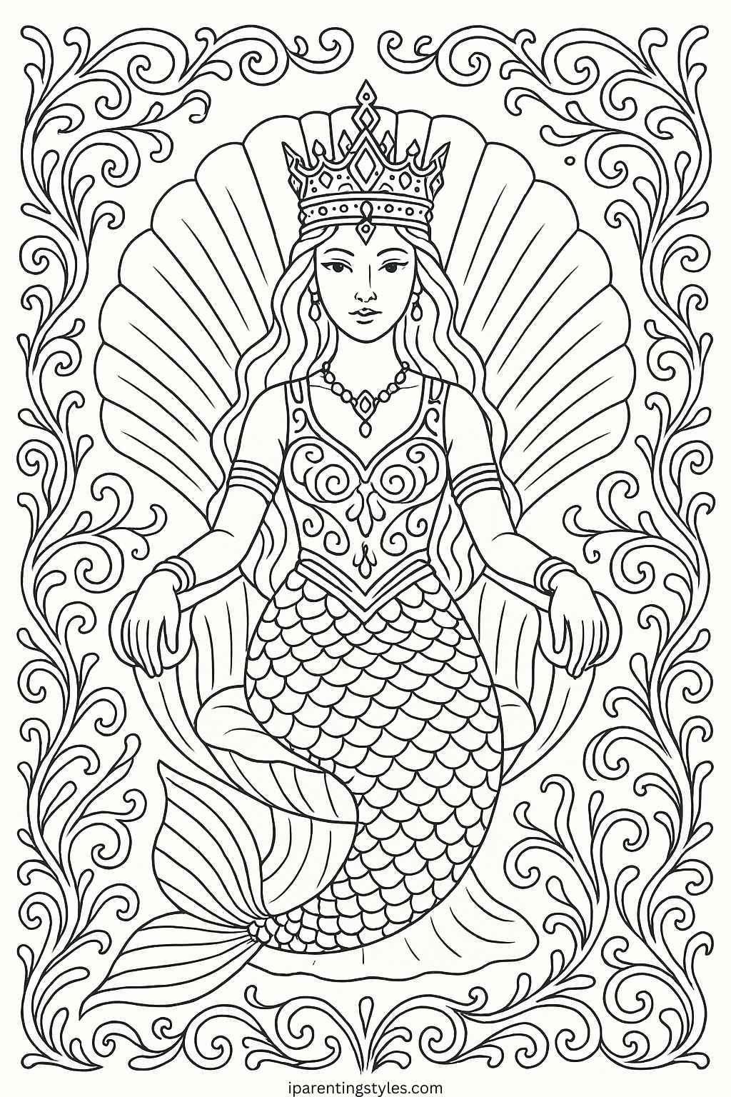 Mermaid Coloring Sheets: Dive Into Creative Fun for Kids "Page 3"