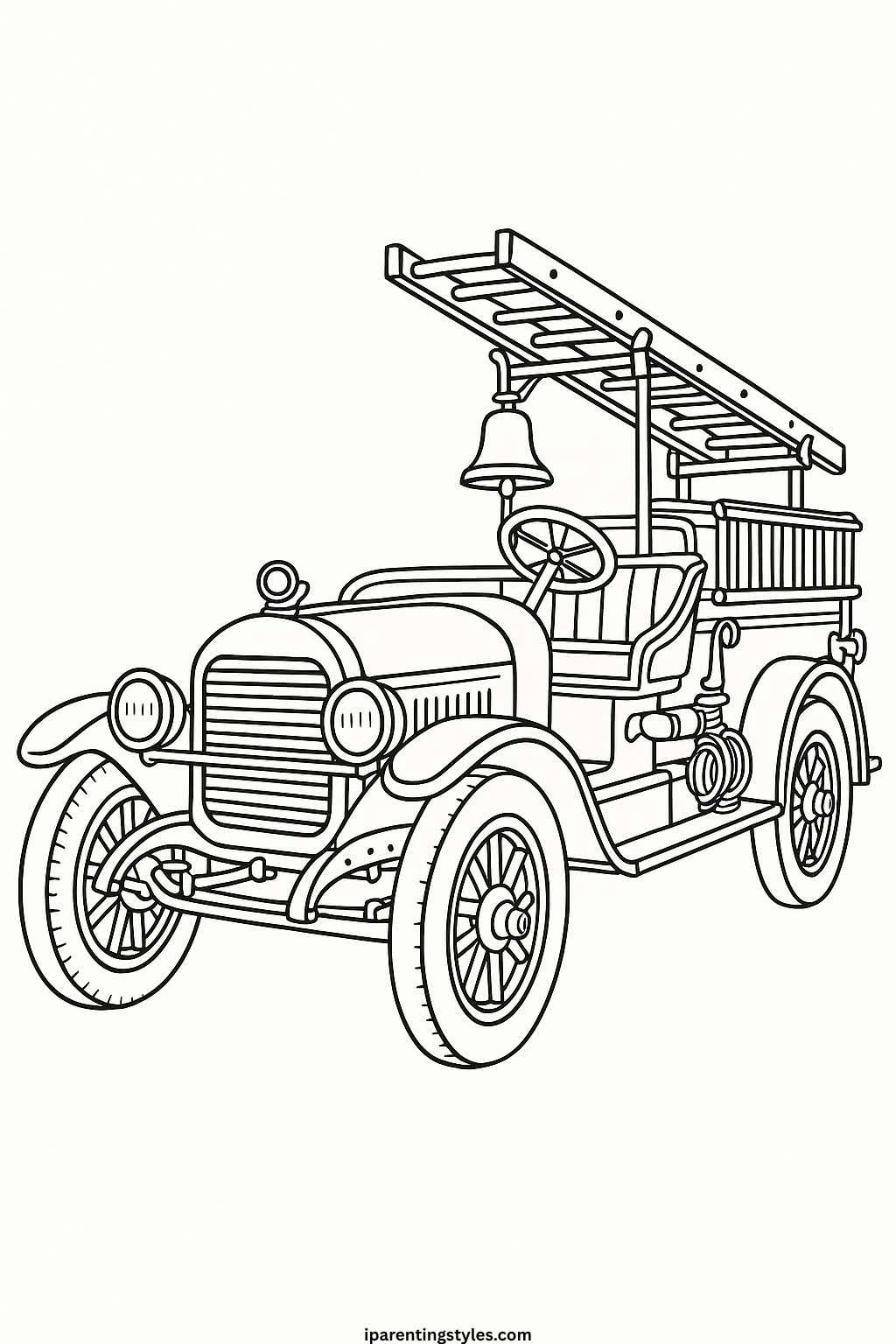 🚒 Heroic Adventures Await: Ultimate Fire Truck Coloring Sheet Collection "Sheet 3"