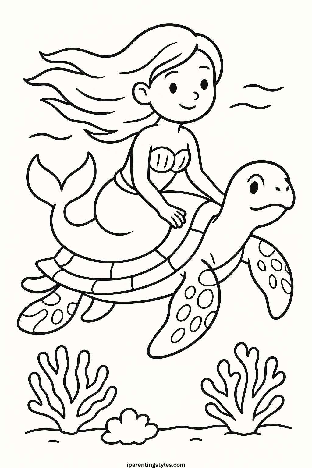 🧜 Magical Seas: Printable Mermaid Coloring Sheet Collection "Page 3"