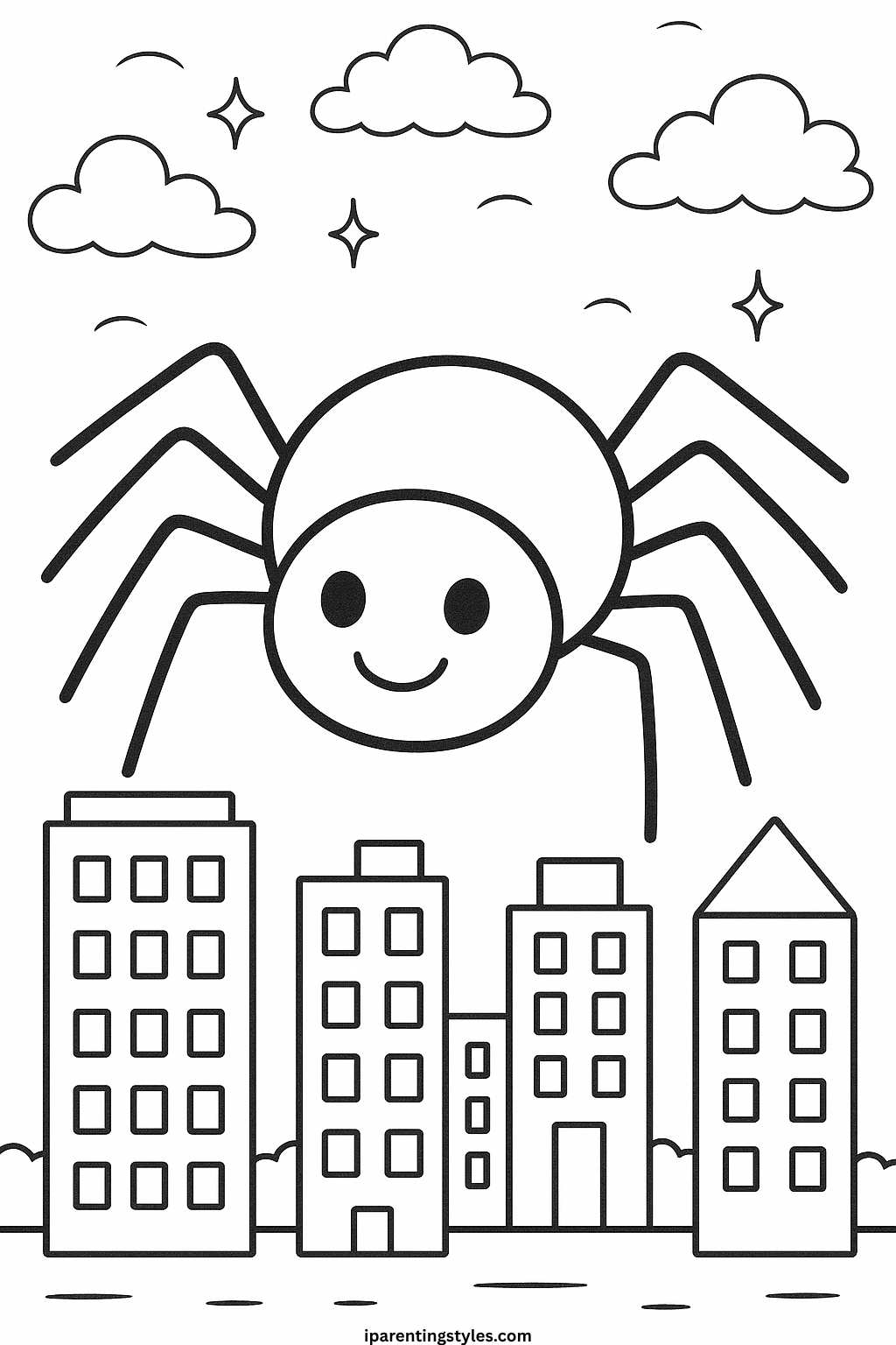 🕷️ Whimsical Web Wonders: Spider Coloring Sheet Adventure 🖍️ "Sheet 3"