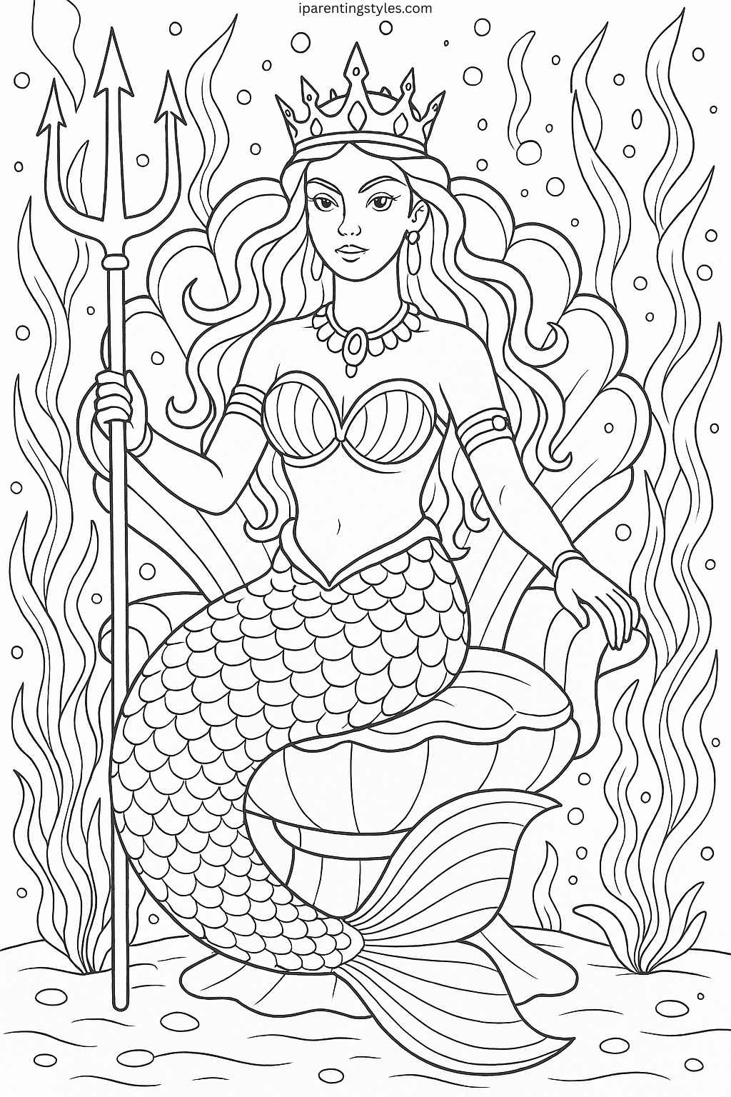 🧜‍♀️ Dive into Creativity: Free Mermaid Coloring Sheets for Kids "Page 3"