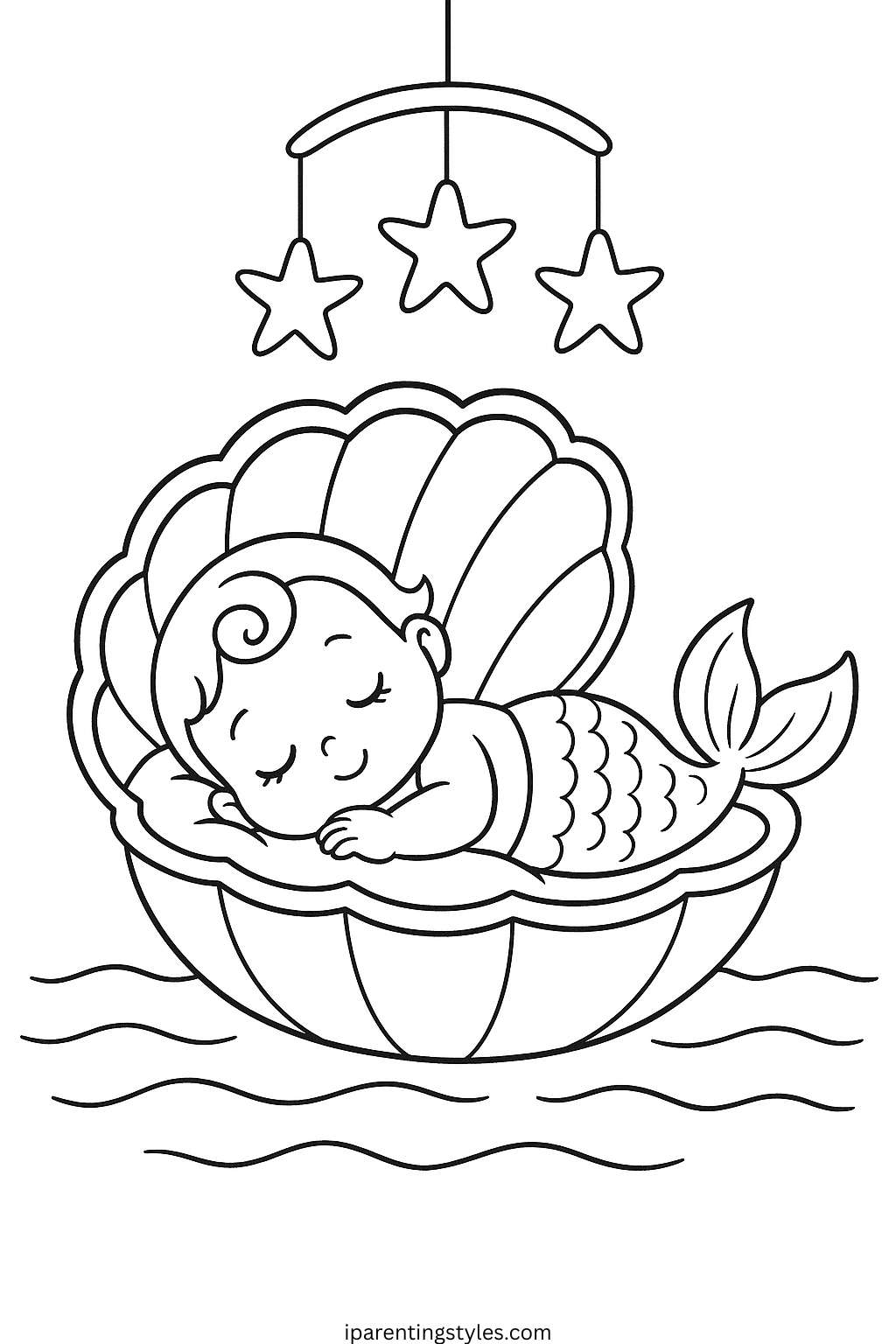 🧜‍♀️ Splash of Imagination: Free Mermaid Coloring Sheets for Little Artists "Page 3"