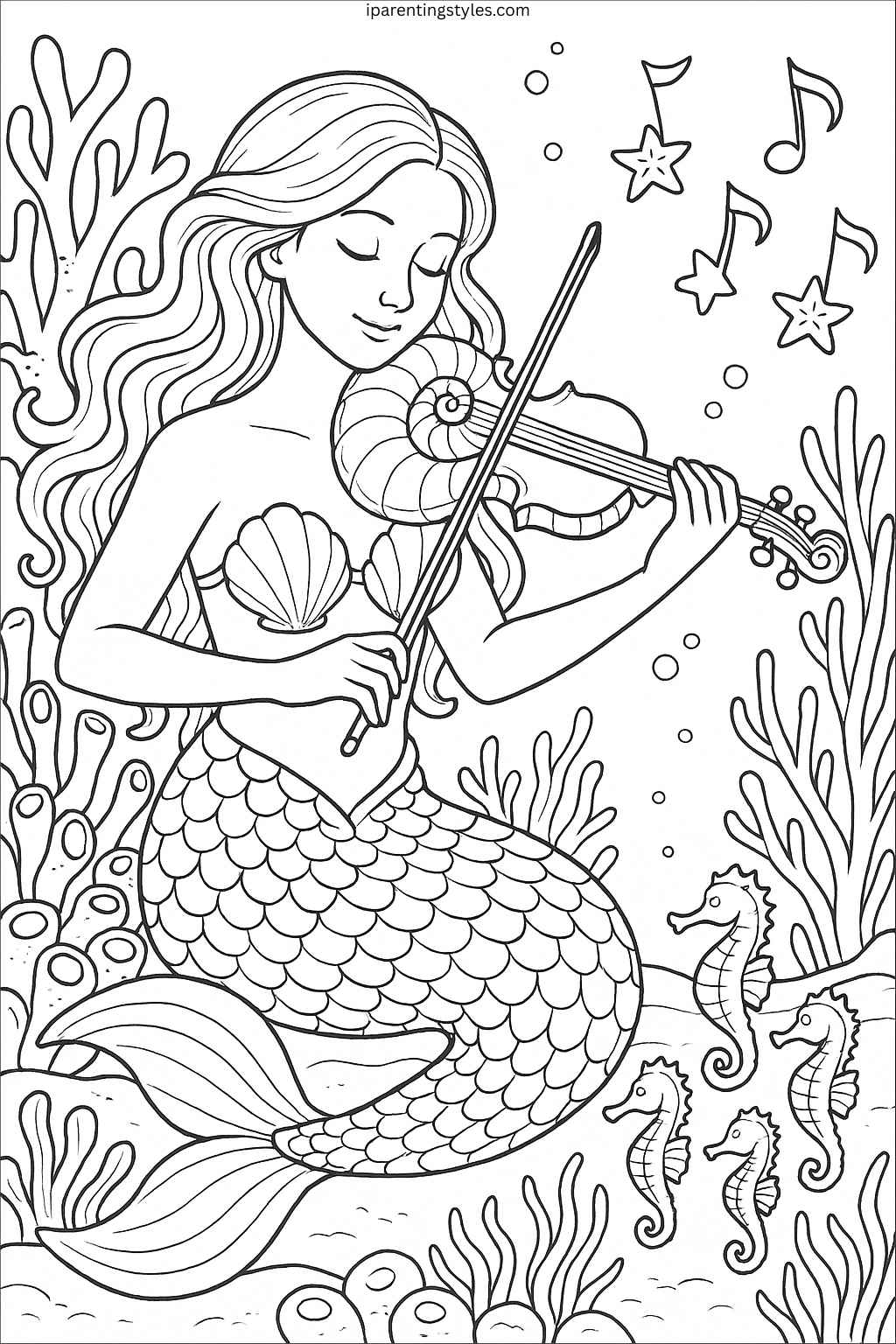 Dive Into Imagination: Free Mermaid Coloring Sheet Extravaganza for All Ages "Page 3"