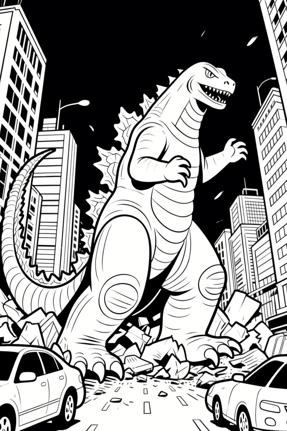 🎨 Unleash the King of Monsters — 10 Epic Godzilla Coloring Page Ideas
