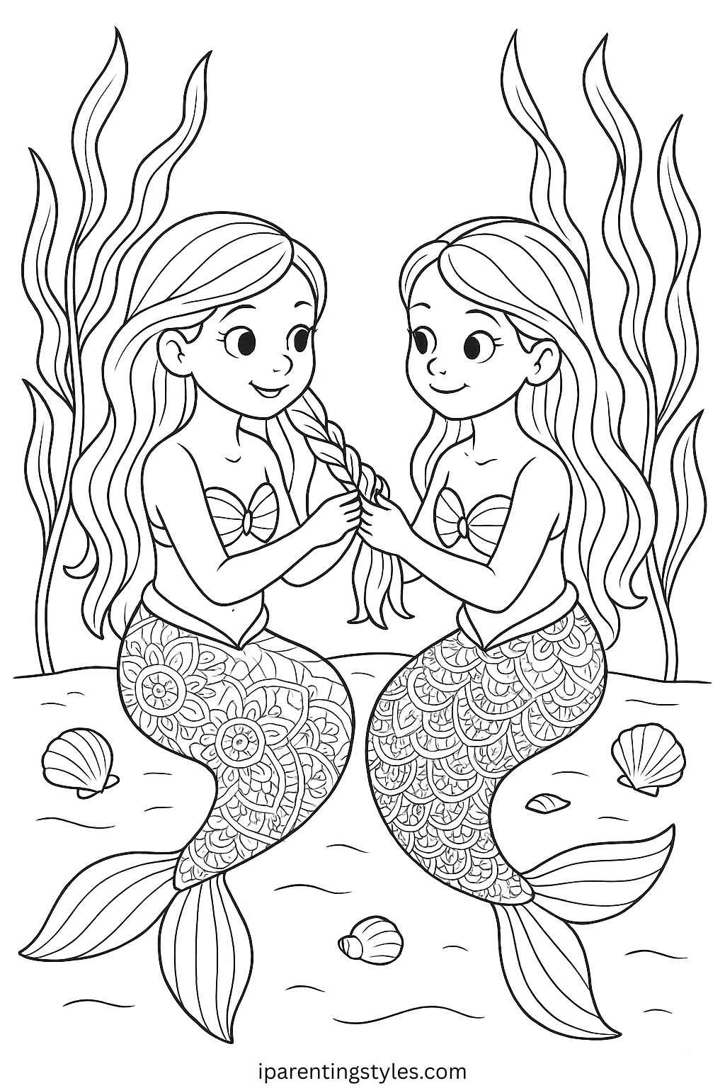 🧜‍♀️ Mermaid Magic: Free Mermaid Coloring Sheets for Kids "Page 3"