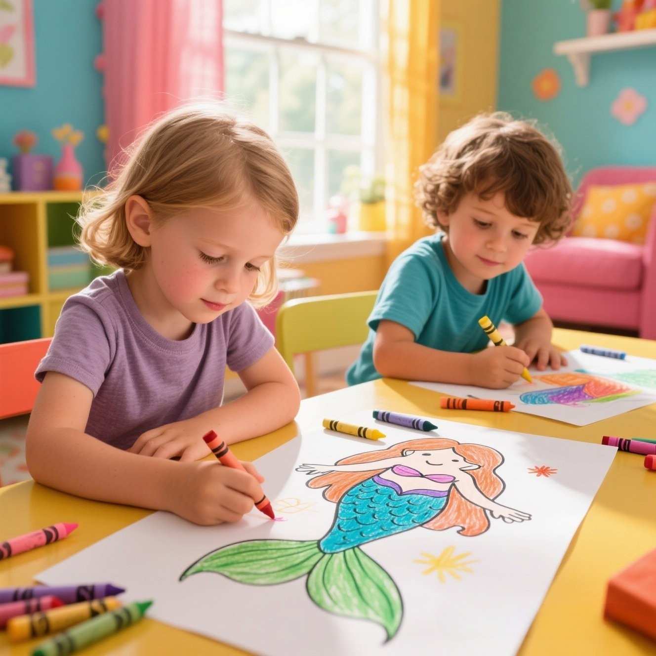Enchanted Seas: Printable Mermaid Coloring Sheet Collection for Creative Kids 🧜‍♀️