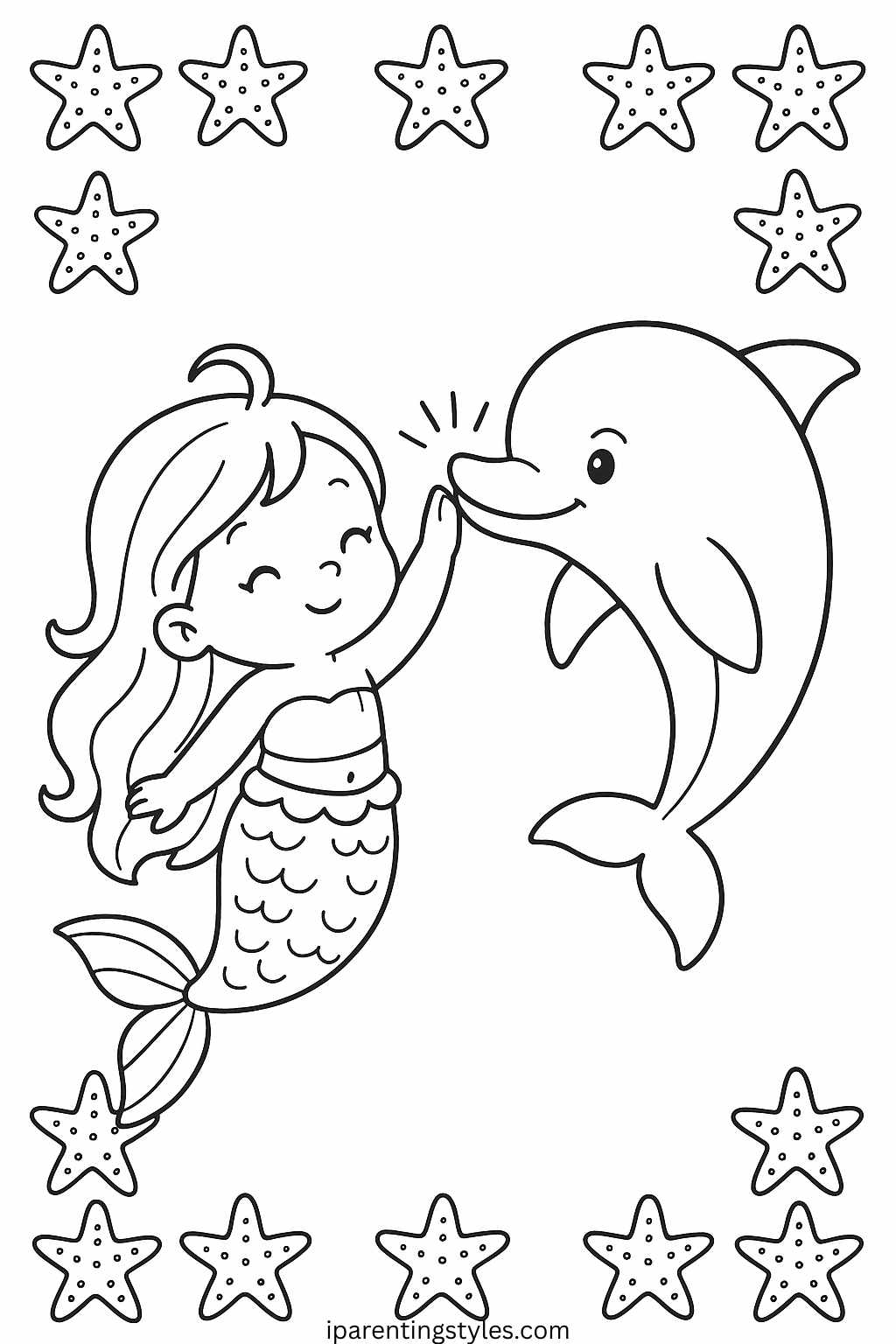 Dive into Joy with Free Mermaid Coloring Sheets for Kids 🧜‍♀️ "Page 4"