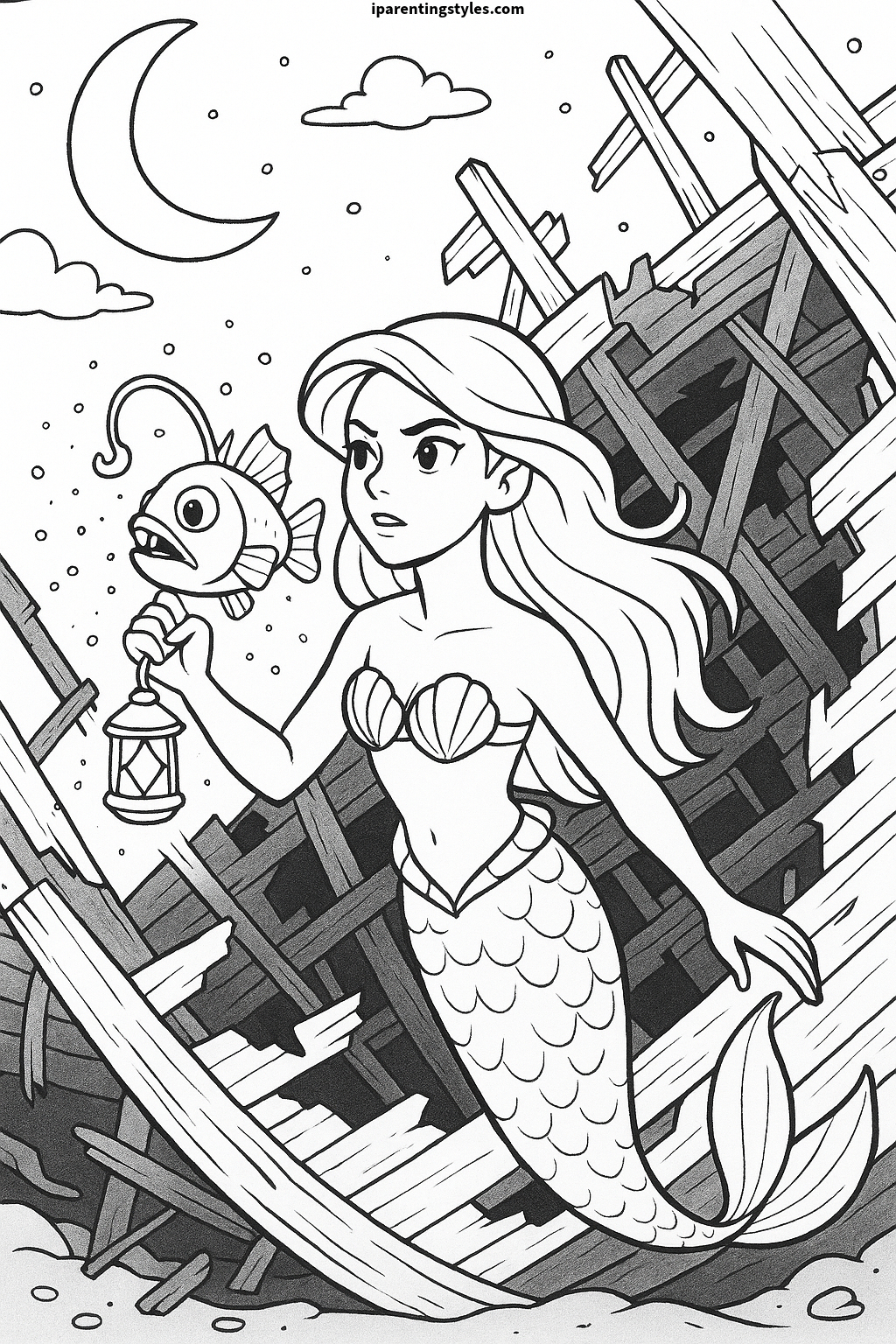 🧜‍♀️ Magical Marine Dreams: Printable Mermaid Coloring Sheet Collection "Sheet 4"