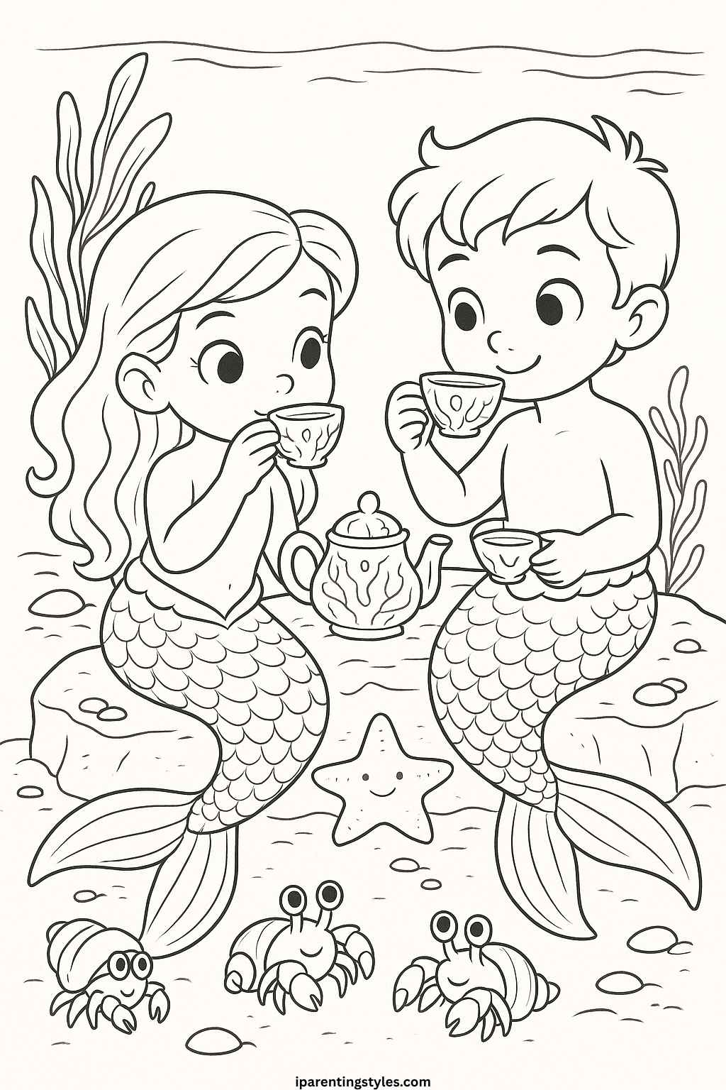 Enchanted Seas: Printable Mermaid Coloring Sheet Collection for Creative Kids 🧜‍♀️ "Sheet 4"