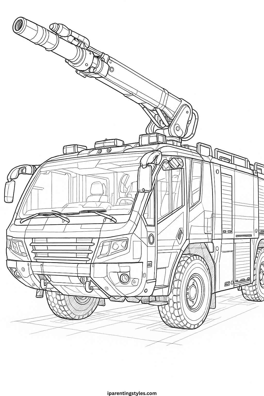 🚒 Ultimate Fire Truck Coloring Sheet Collection: Rescue Rigs Ready for Color "Sheet 4"