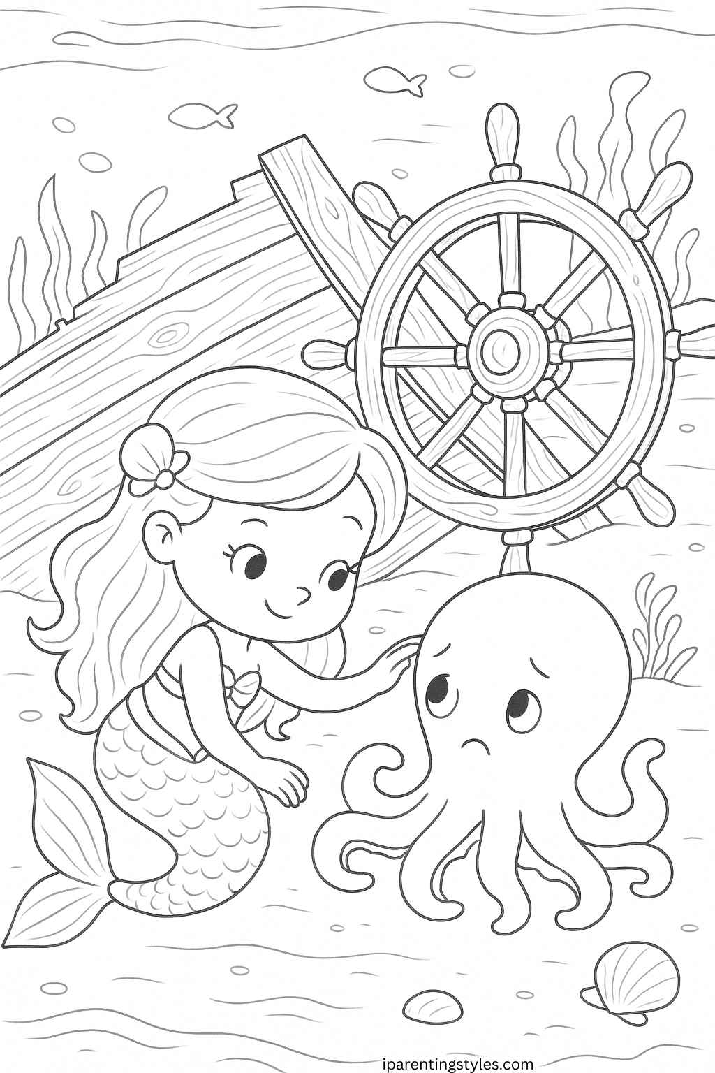 Mermaid Coloring Sheets: Dive Into Creative Fun for Kids "Page 4"