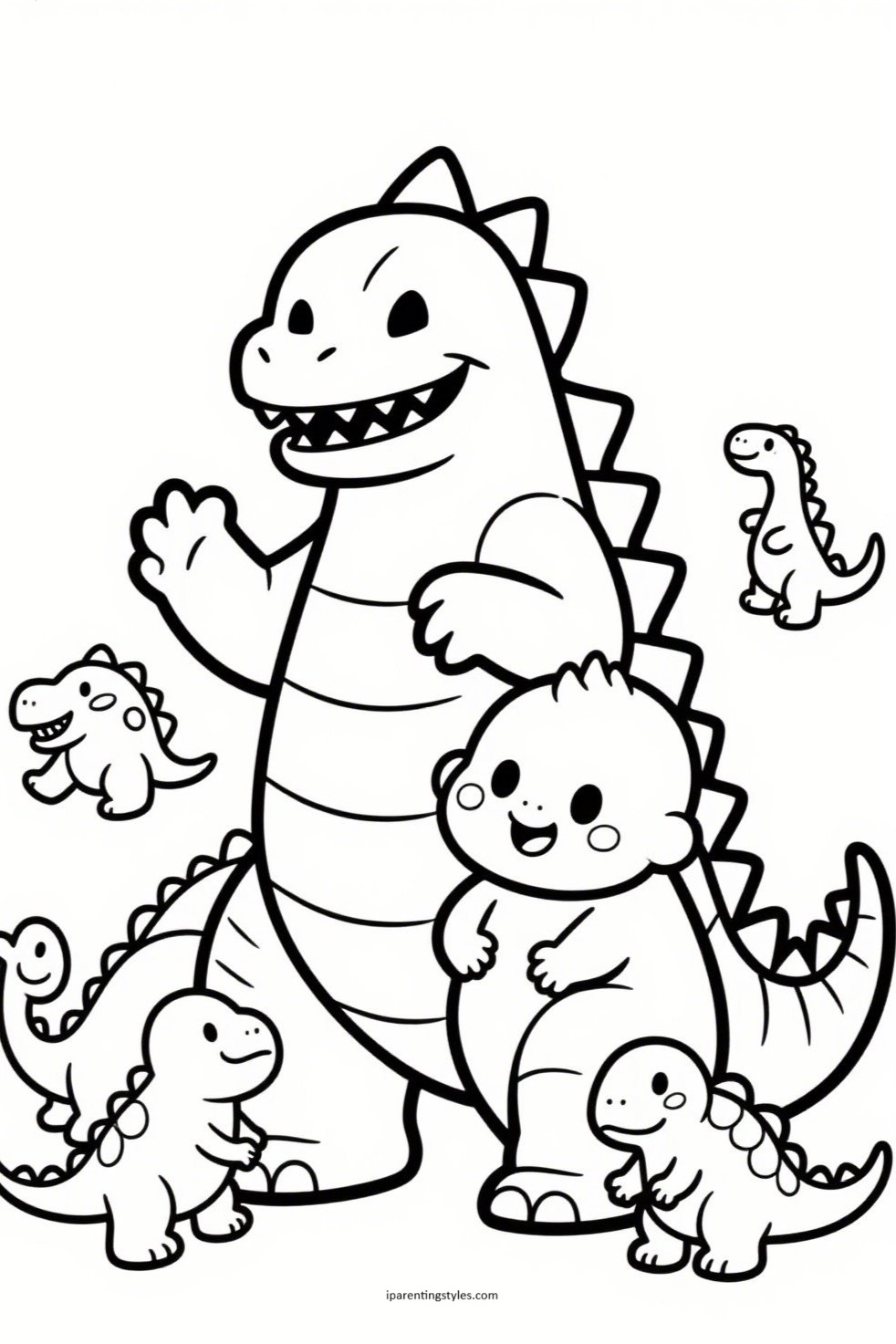 10 CUTIE Godzilla Coloring Pages for Kids! 🦖🎨