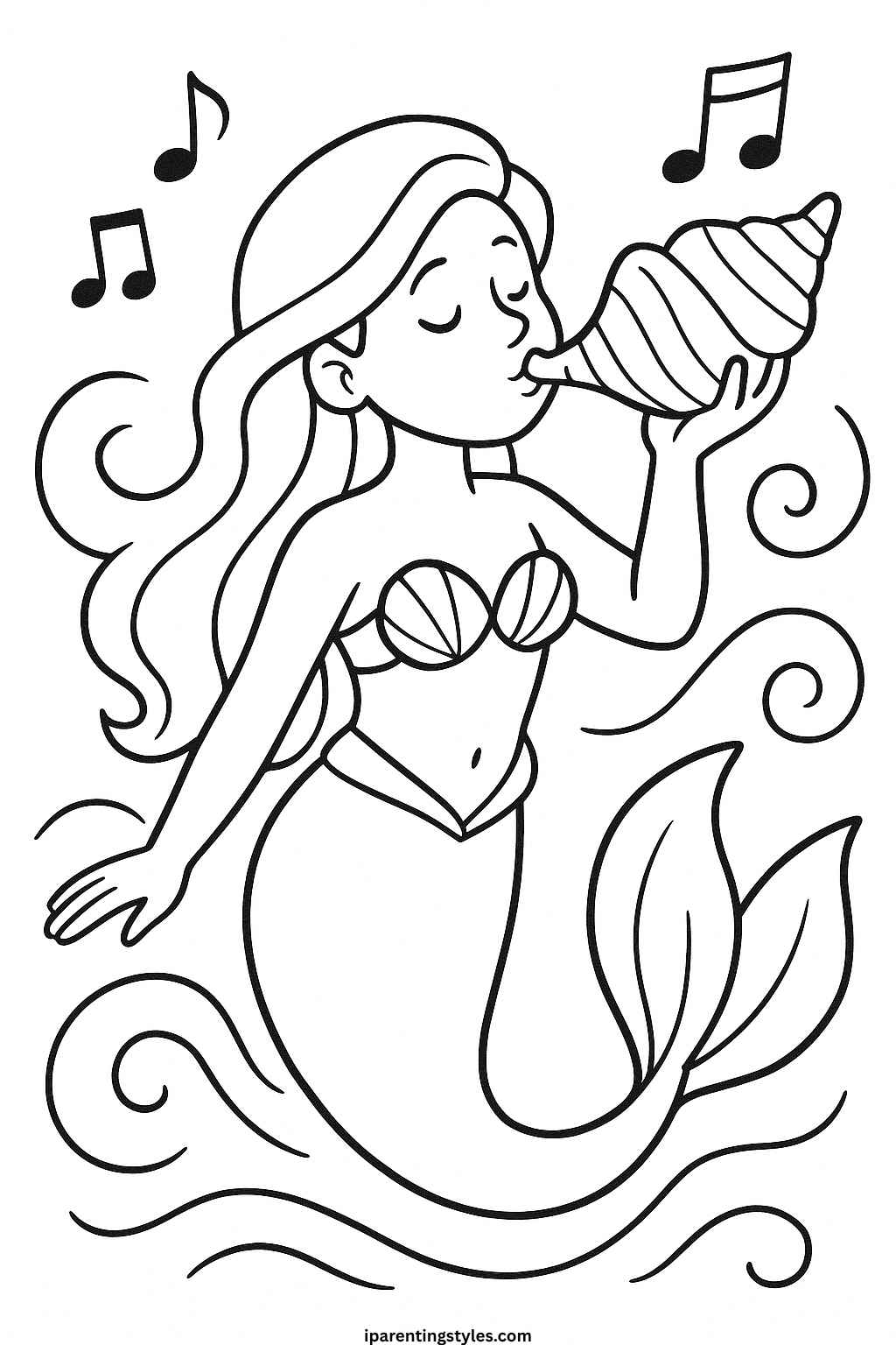 🧜 Magical Seas: Printable Mermaid Coloring Sheet Collection "Page 4"