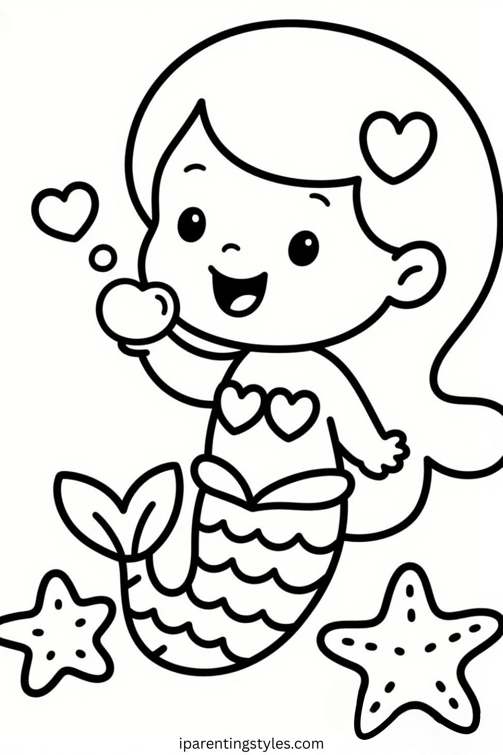 🧜‍♀️ Mermaid Magic: Free Mermaid Coloring Sheets for Kids "Page 4"